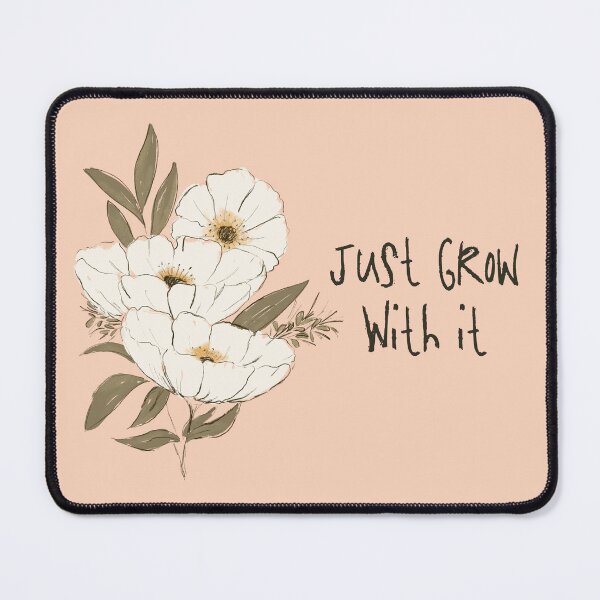 Item preview, Whimsical Botanical Affirmation Art 1B – “Just Grow With It” (Square) designed and sold by Claire_Brown.