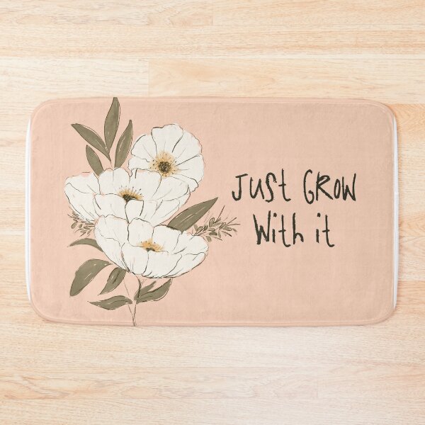 Item preview, Whimsical Botanical Affirmation Art 1B – “Just Grow With It” (Square) designed and sold by Claire_Brown.