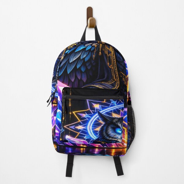 Item preview, Digital Sibyl Neon Oracle Owl — Cyberpunk Art Nouveau designed and sold by AlgorithmiaArt.