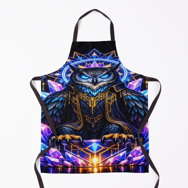 Item preview, Digital Sibyl Neon Oracle Owl — Cyberpunk Art Nouveau designed and sold by AlgorithmiaArt.