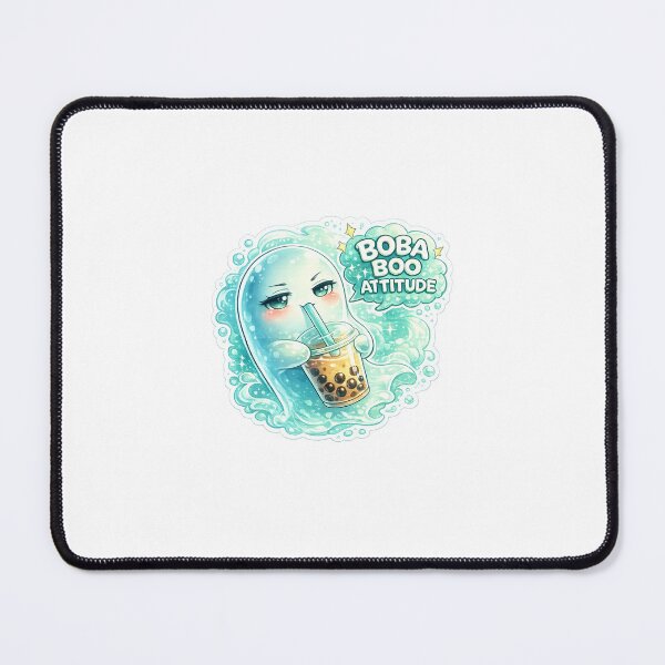 Item preview, BOBA BOO ATTITUDE – Kawaii Ghost Sipping Boba Sticker Design designed and sold by SparkVault.