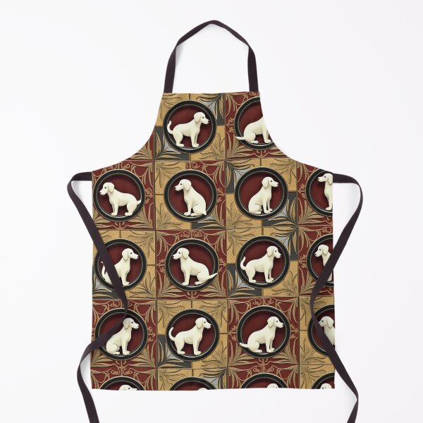 Item preview, Ivory Dogs on Maroon Tapestry: Vintage Noble Style designed and sold by mittie101.