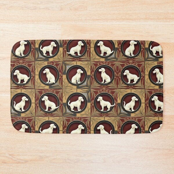 Item preview, Ivory Dogs on Maroon Tapestry: Vintage Noble Style designed and sold by mittie101.