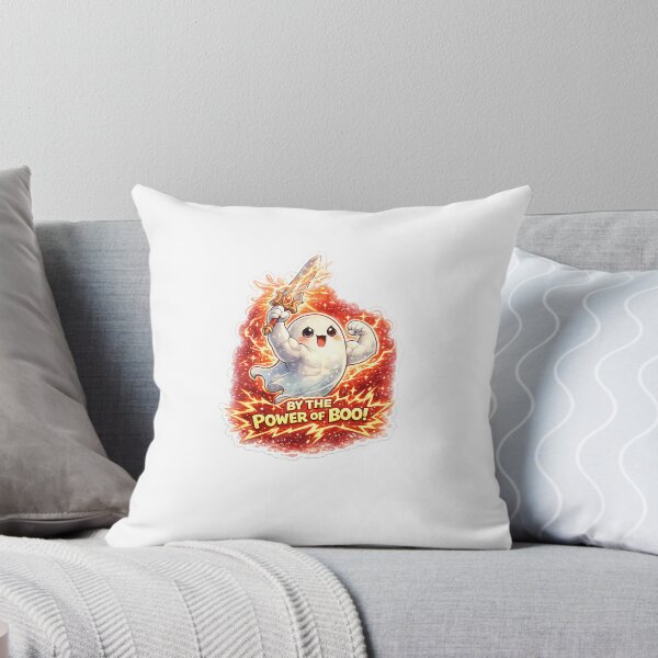 Item preview, Buff Ghost Sticker – “By the Power of Boo!” Funny Halloween Design designed and sold by SparkVault.