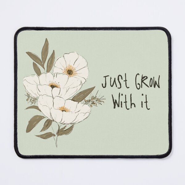 Item preview, Whimsical Botanical Affirmation Art 1C – “Just Grow With It” (Square) designed and sold by Claire_Brown.