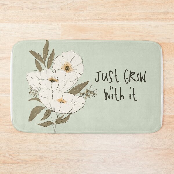 Item preview, Whimsical Botanical Affirmation Art 1C – “Just Grow With It” (Square) designed and sold by Claire_Brown.