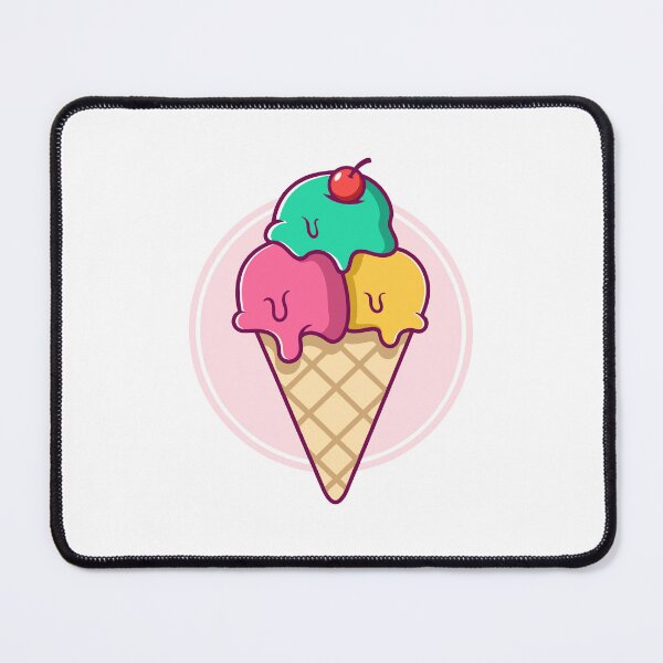 Item preview, Colorful Three Scoops Ice Cream Cone with Cherry designed and sold by mstkaru.