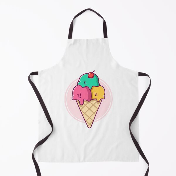 Item preview, Colorful Three Scoops Ice Cream Cone with Cherry designed and sold by mstkaru.