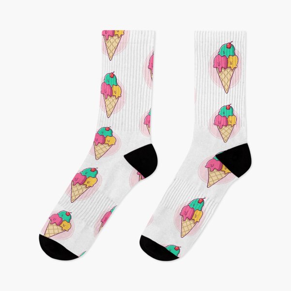 Item preview, Colorful Three Scoops Ice Cream Cone with Cherry designed and sold by mstkaru.