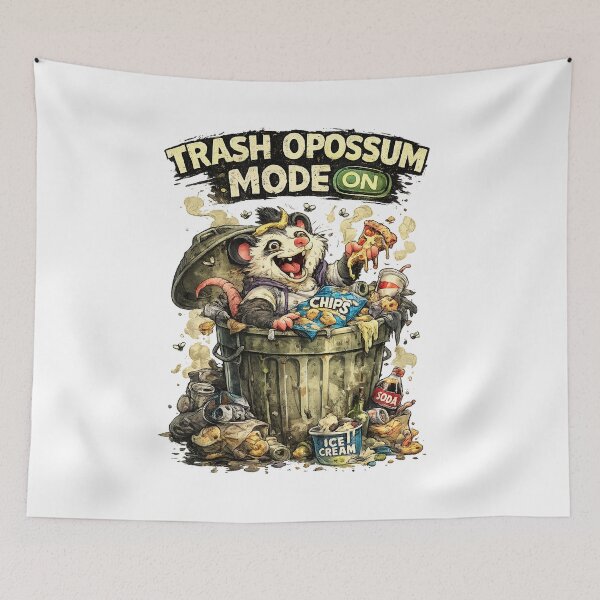Item preview, Trash Opossum Mode On – Funny Garbage Animal Meme Shirt designed and sold by Clothes With Smiling Animals Walt Gral.