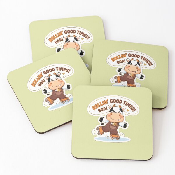 Item preview, Cute Roller Skating Cow - Rollin' Good Times Sticker designed and sold by PRKArtist.