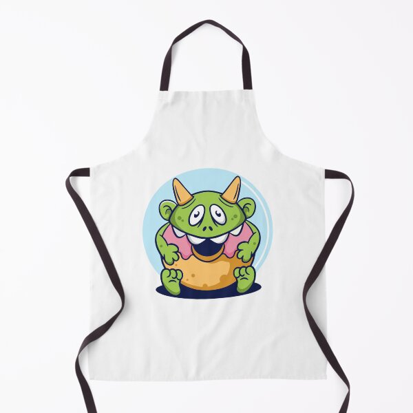 Item preview, Cute Green Monster Eating Pink Donut designed and sold by mstkaru.