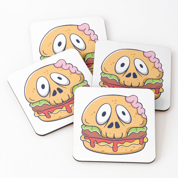 Item preview, Spooky Zombie Skull Cheeseburger Illustration designed and sold by mstkaru.