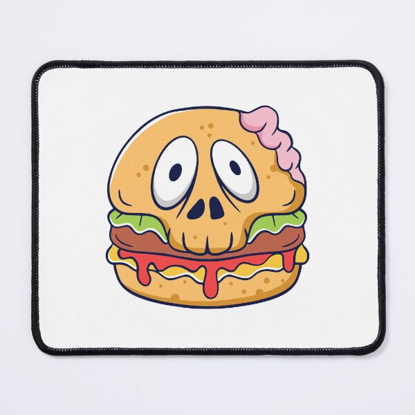 Item preview, Spooky Zombie Skull Cheeseburger Illustration designed and sold by mstkaru.
