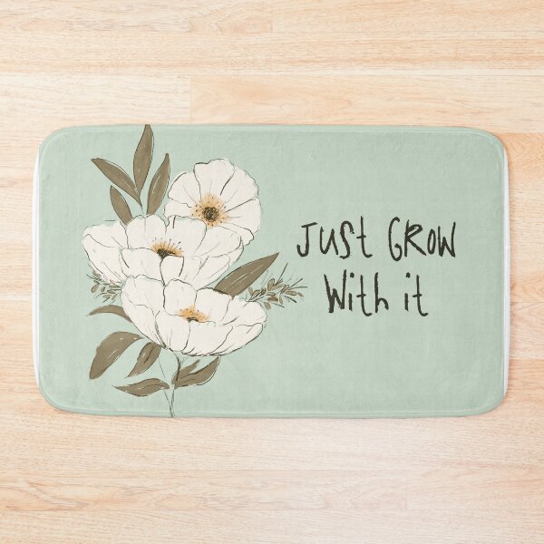 Item preview, Whimsical Botanical Affirmation Art 1D – “Just Grow With It” (Square) designed and sold by Claire_Brown.