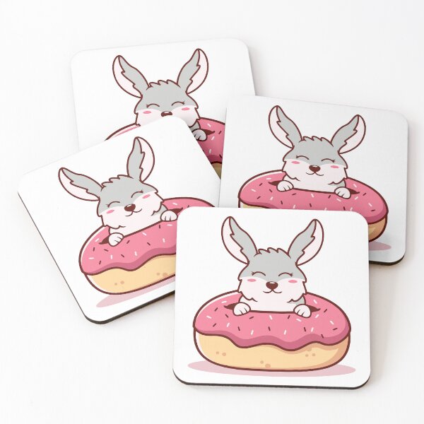 Item preview, Adorable Bunny Rabbit Peeking from Donut designed and sold by mstkaru.