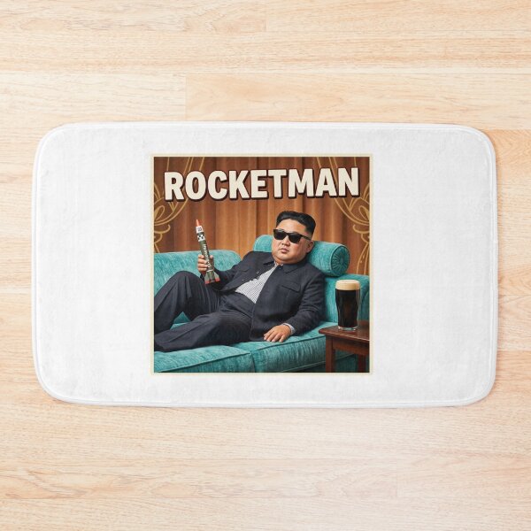 Item preview, Rocketman, North Korea, Kim, dark humor, funnyfits70, Humor, Funny, retro, vintages, funny quotes, animal humor, designed and sold by FunnyFits70.