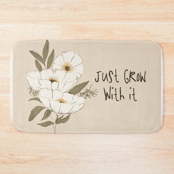 Item preview, Whimsical Botanical Affirmation Art 1E – “Just Grow With It” (Square) designed and sold by Claire_Brown.