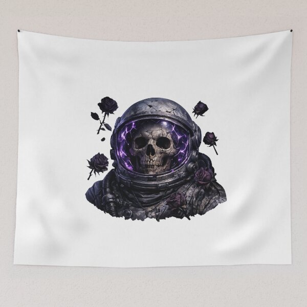 Item preview, A decayed skull astronaut floating in deep dark space designed and sold by grandhub.