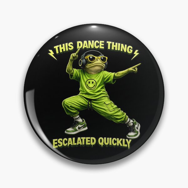 Item preview,  This Dance Thing Escalated Quickly – Funny Techno Frog Shirt, Rave & EDM Festival Gift designed and sold by Wild Pixel Studio.