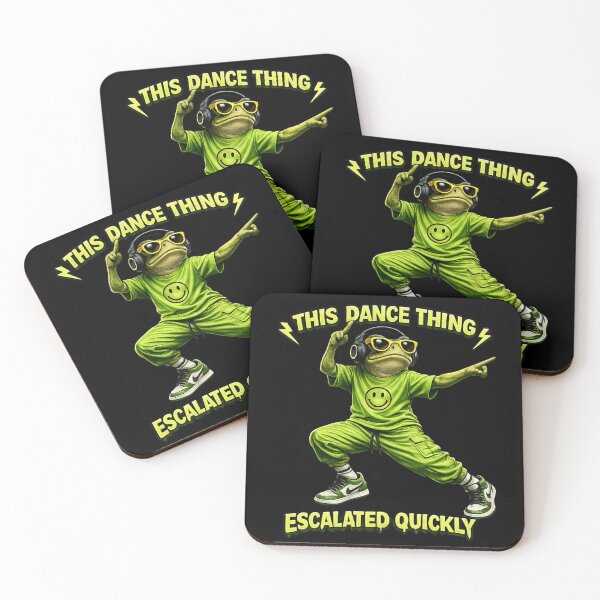 Item preview,  This Dance Thing Escalated Quickly – Funny Techno Frog Shirt, Rave & EDM Festival Gift designed and sold by Wild Pixel Studio.