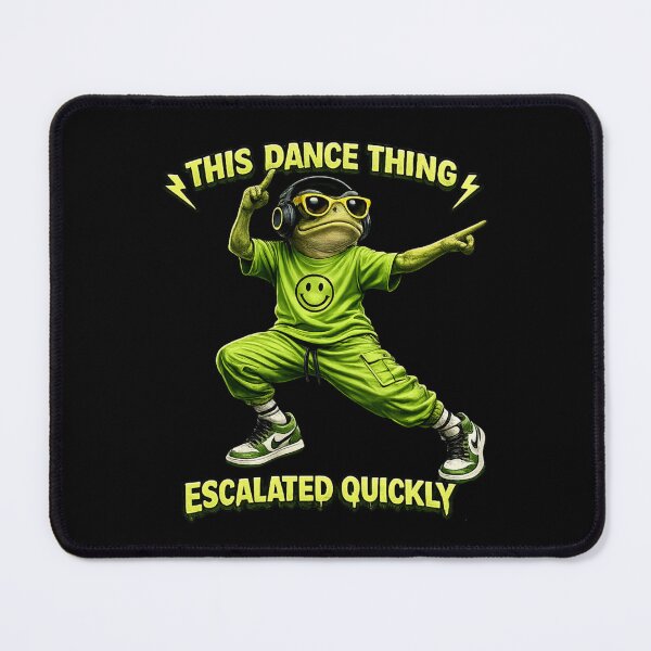 Item preview, This Dance Thing Escalated Quickly – Funny Techno Frog Shirt, Rave & EDM Festival Gift designed and sold by Wild Pixel Studio.