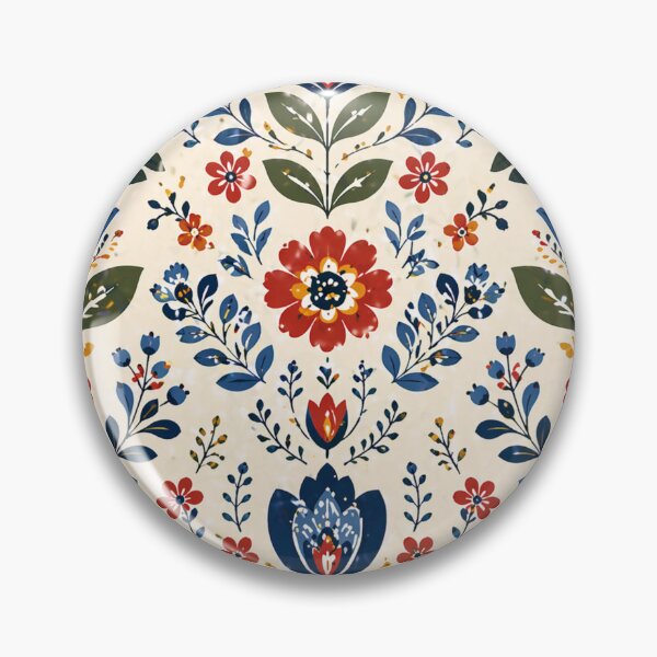 Item preview, Scandinavian Folk Floral Pattern – Nordic Decorative Flower Design designed and sold by Creativeeworld777.