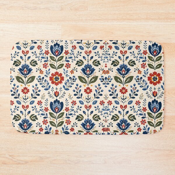 Item preview, Scandinavian Folk Floral Pattern – Nordic Decorative Flower Design designed and sold by Creativeeworld777.