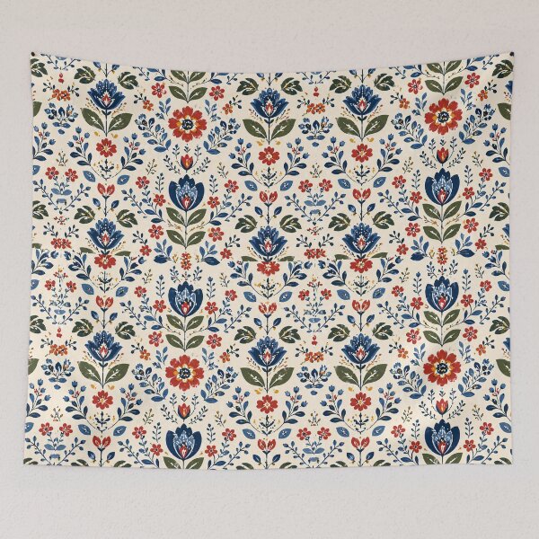 Item preview, Scandinavian Folk Floral Pattern – Nordic Decorative Flower Design designed and sold by Creativeeworld777.
