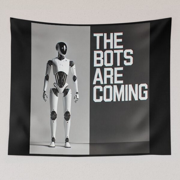 Item preview, Humanoid Robot The Bots Are Coming AI Sci Fi Futuristic Android AI Tech Graphic Tee designed and sold by TEEJAMBOREE.