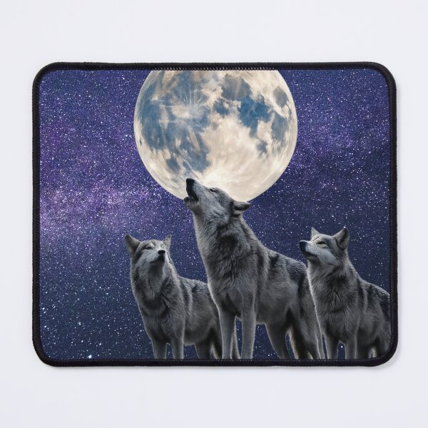 Item preview, Howling Wolves Under Full Moon – Isolated Wolf Pack with Moon designed and sold by Moodmercher.