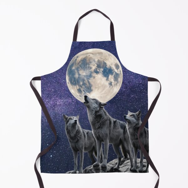 Item preview, Howling Wolves Under Full Moon – Isolated Wolf Pack with Moon designed and sold by Moodmercher.