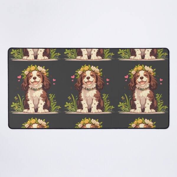 Item preview, Cute Brittany Spaniel with a flower crown designed and sold by MendaciousMina.