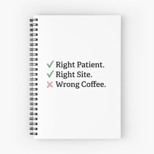 Item preview, Right Patient Right Site Wrong Coffee Checklist surgeons humour designed and sold by NovaprintsbyFN.