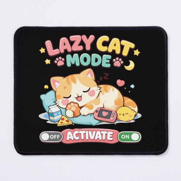 Item preview, Lazy Cat Mode On – Cute Kawaii Sleeping Cat Gaming Relax Meme T-Shirt designed and sold by DarojadNR.