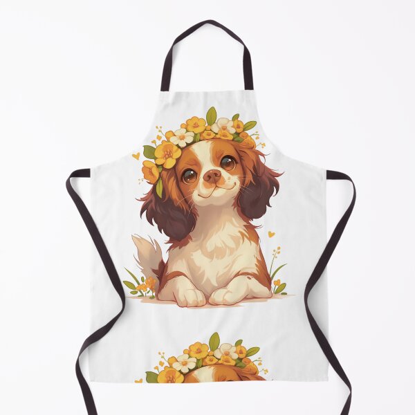 Item preview, Cute Brittany Spaniel with a flower crown designed and sold by MendaciousMina.