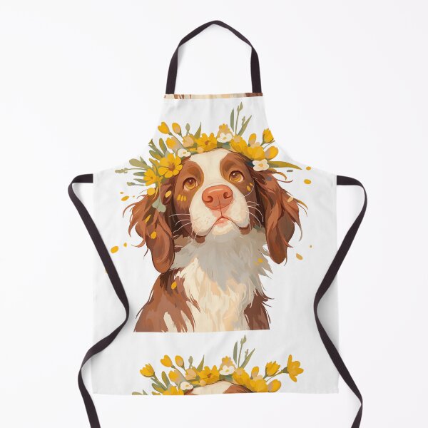 Item preview, Cute Brittany Spaniel with a flower crown designed and sold by MendaciousMina.