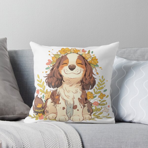 Item preview, Cute Brittany Spaniel with a flower crown designed and sold by MendaciousMina.