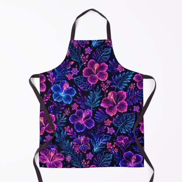 Item preview, Neon Floral Pattern – Cyberpunk Glowing Flower Seamless Design designed and sold by Creativeeworld777.