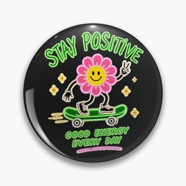 Item preview,  Stay Positive Neon Flower Skater – Good Energy Everyday  designed and sold by MWSailingClub.