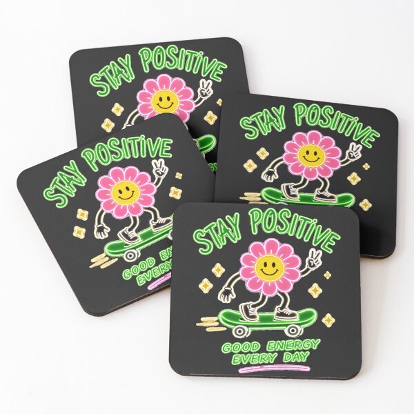 Item preview,  Stay Positive Neon Flower Skater – Good Energy Everyday  designed and sold by MWSailingClub.