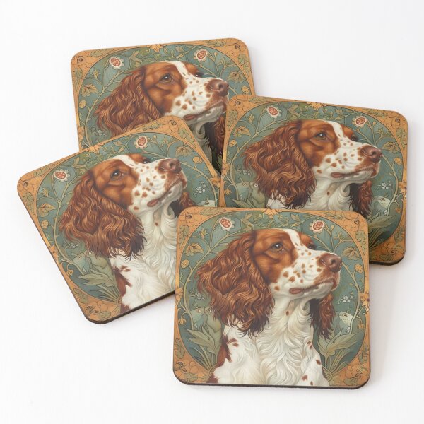 Item preview, Art nouveau Brittany Spaniel  designed and sold by MendaciousMina.