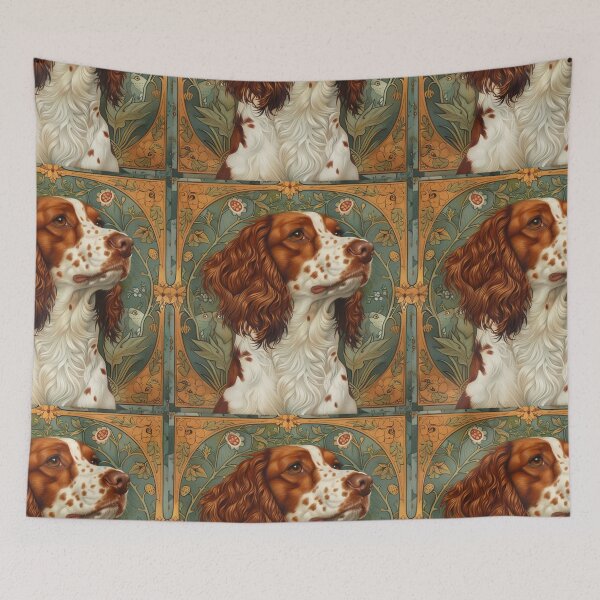 Item preview, Art nouveau Brittany Spaniel  designed and sold by MendaciousMina.