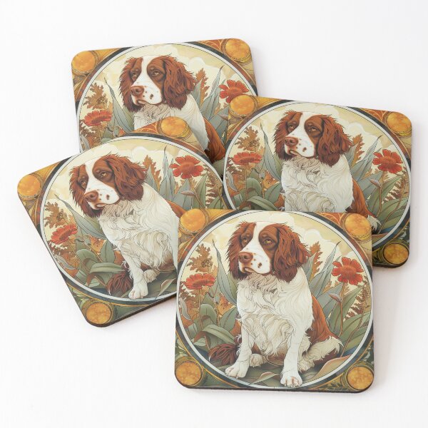 Item preview, Art nouveau Brittany Spaniel  designed and sold by MendaciousMina.