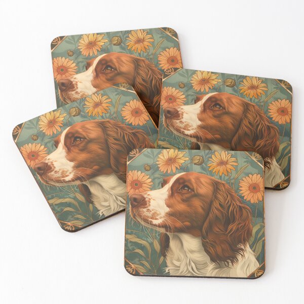 Item preview, Art nouveau Brittany Spaniel  designed and sold by MendaciousMina.