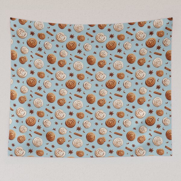 Item preview, Cinnamon Roll Star Anise Spice Baking Pattern designed and sold by NicolasGlowArt.