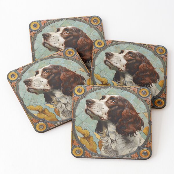 Item preview, Art nouveau Brittany Spaniel  designed and sold by MendaciousMina.