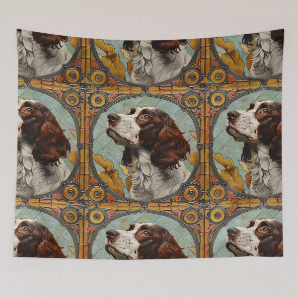 Item preview, Art nouveau Brittany Spaniel  designed and sold by MendaciousMina.