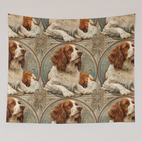 Item preview, Art nouveau Brittany Spaniel  designed and sold by MendaciousMina.