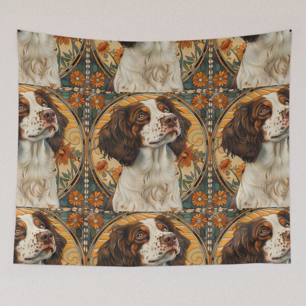 Item preview, Art nouveau Brittany Spaniel  designed and sold by MendaciousMina.